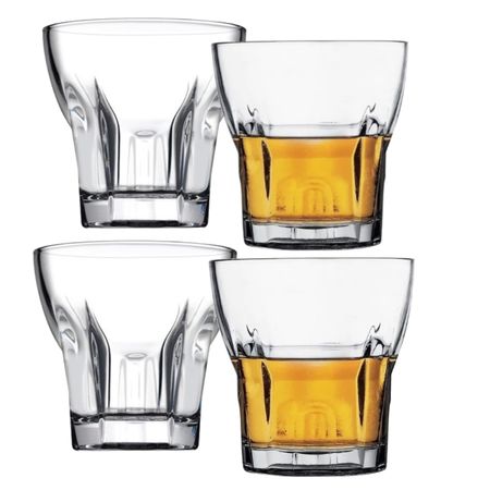 Set X 4 Vasos Vidrio Whisky Importados Pasabahce Temple
