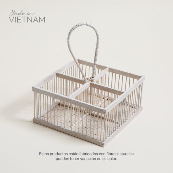 ORGANIZADOR 4 DIVISIONES HANOI BLANCO 20X10CM - Vista 1