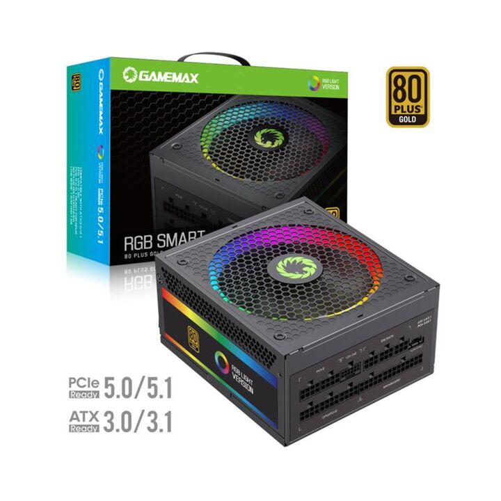 Fuente 1050W Gamemax 80Plus Gold RGB Smart Pro - Vista 1