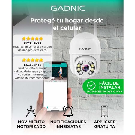 Cámaras de Seguridad Wifi IP Gadnic DM200W x3 Full HD Motorizada