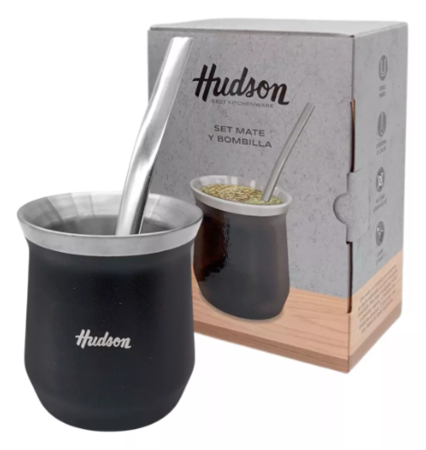Mate Hudson Vaso Acero Doble Pared Bombilla