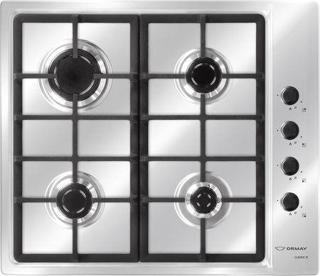 Anafe a gas ORMAY CLASSIC IX 4 hornallas acero inox rejillas fundición