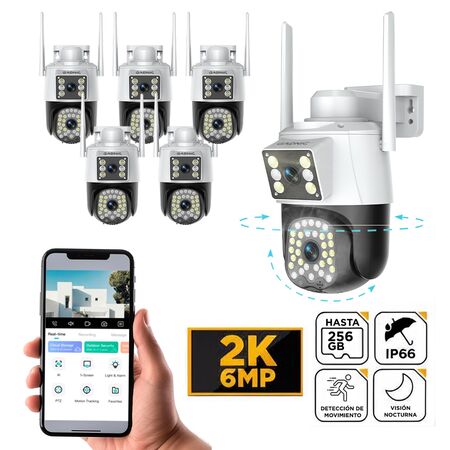 Kit x6 Cámara De Seguridad Gadnic S-Cam Full HD 3MP Control Por App Visión Nocturna IR Color