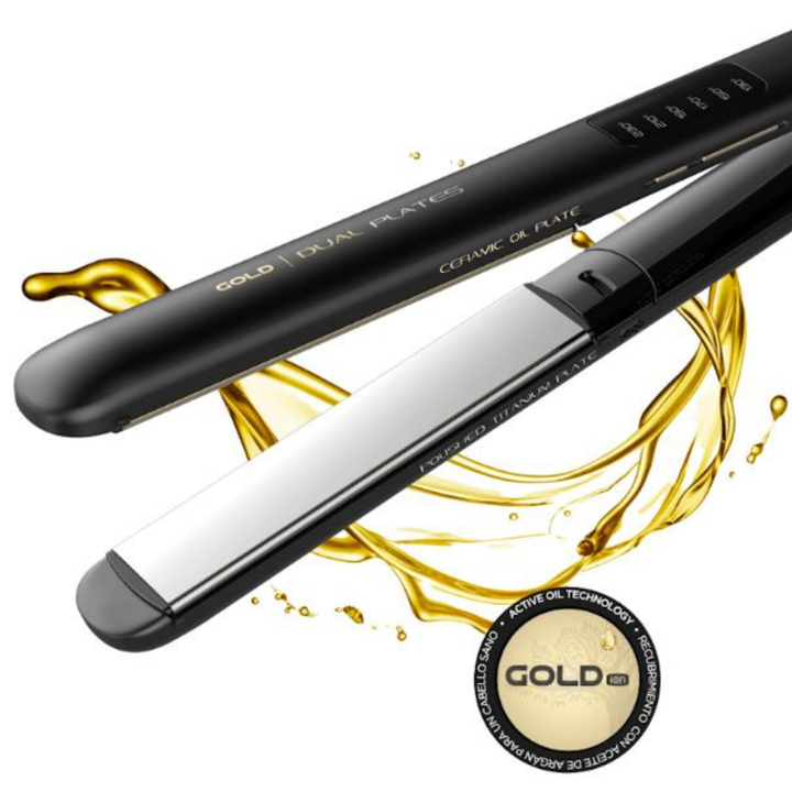 Plancha Para Cabello Cp14 Led Dual Plates Gold Ion (9502) Ga.Ma - Vista 2