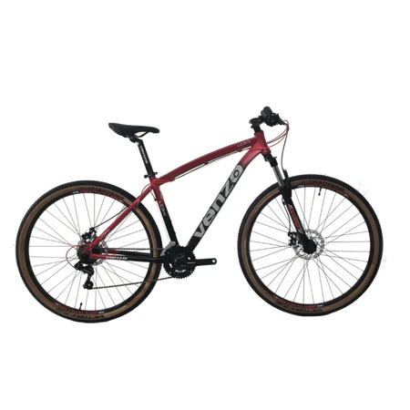 Bicicleta MTB Venzo Loki Talle L R29 21V Negro/Rojo/Celeste Disco Mec.