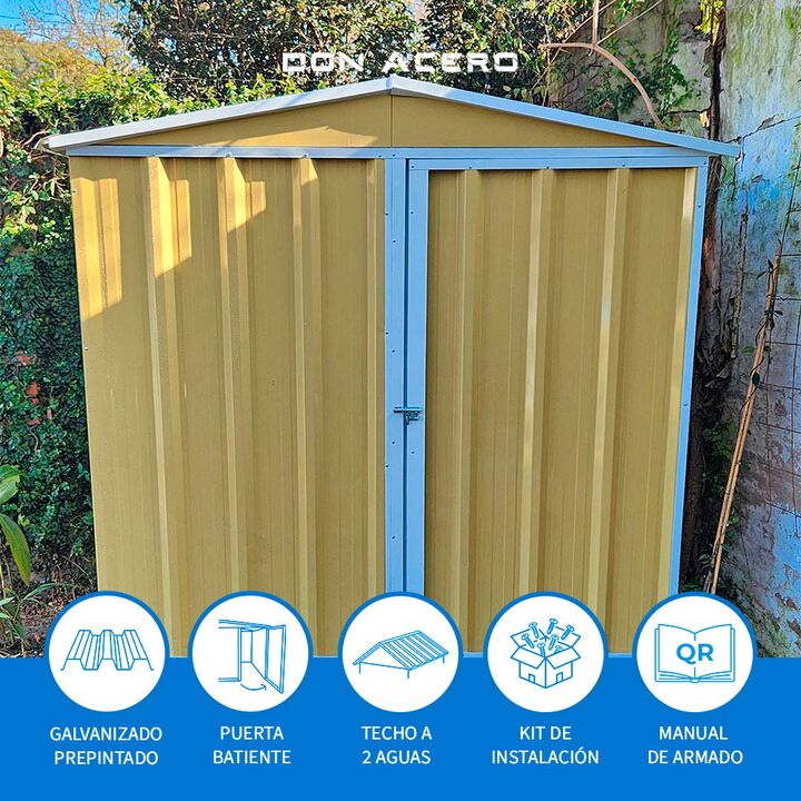 Armario Deposito Galpon de jardin 2x1x2 Calibre 28 Arena DON ACERO - Vista 3