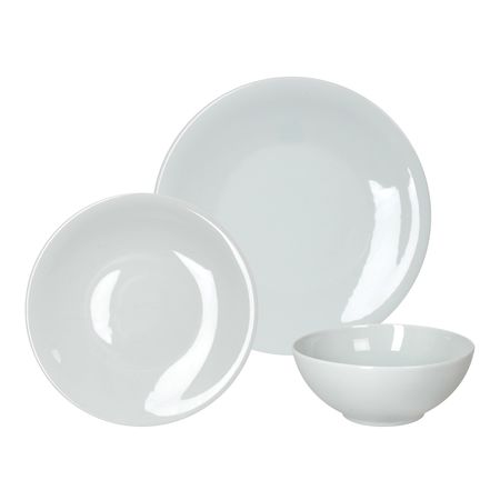 Vajilla Blanca Set X 18 Platos Playo Postre Bowl Porcelana Zeugma