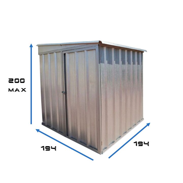 Deposito Armario Caseta Cobertizo de jardin 2x2 Techo 1 agua DON ACERO - Vista 2