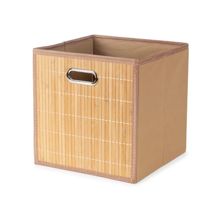 Canasto Cesto Caja Plegable Organizador Bambu Tela Compactor 
