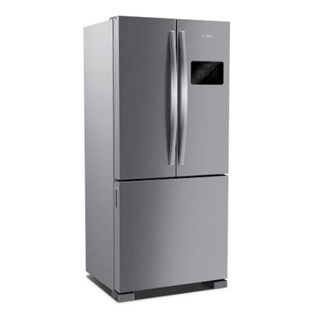 Heladera No Frost Side By Side Whirlpool Inverter 592 Litros Acero Inoxidable Wro85bk