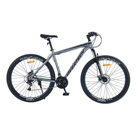 Bicicleta Mtb Overtech Q5, R29 21v Shimano, Freno Disco, Suspensión, Gris/Negro, Talle S