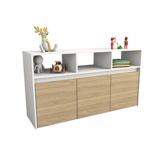 Juguetero 3 Cajones DS Home Blanco Olmo 127x70x36 cm - Vista 3