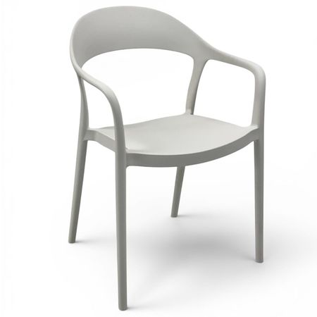 Silla Interior/Exterior Apilable Plástico Blanca Goose