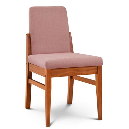 Silla de Comedor Baku Tapizado Sunny Pink lustre Cedro Espacity