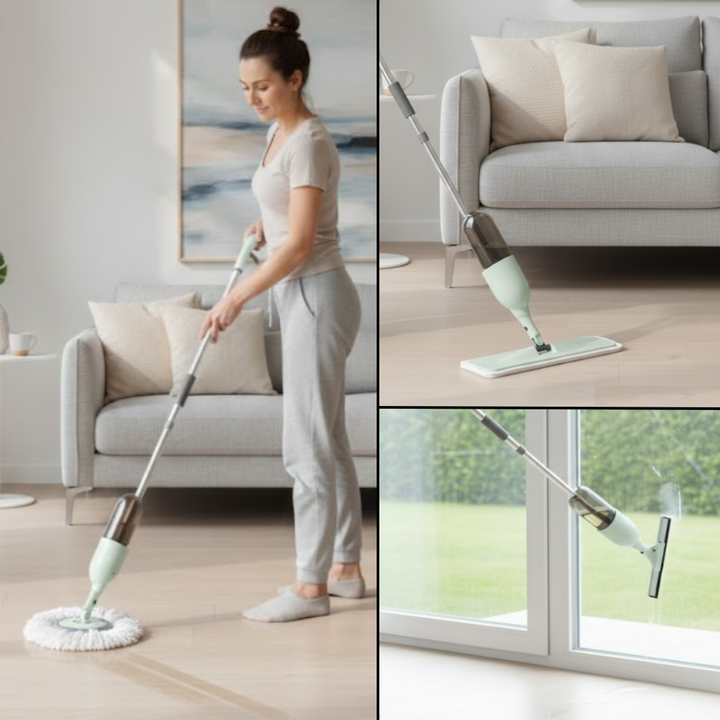 Mopa para Piso y Vidrios Bynox 3en1 con mopa circular mopa plana y mopa para vidrios CI-SPR3E1-GR - Vista 1