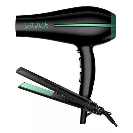 PLANCHA DE CABELLO GA.MA ELEGANCE MATCHA CON SECADOR BORA MATCHA