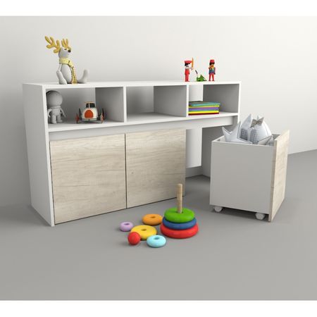 Juguetero Con Tres Cajones Tables Cod: 3038 Nevado-Blanco