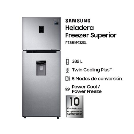 Heladera Samsung RT38K5932SL Inverter Inox 382L