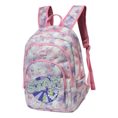 Mochila Kossok Love Escolar Reforzada Premium ROSA STAR Liso