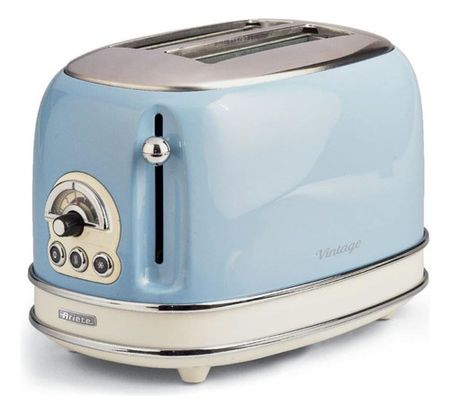 Tostadora Vintage Ariete 2 Panes 6 Niveles Celeste 155 Azul Bebé
