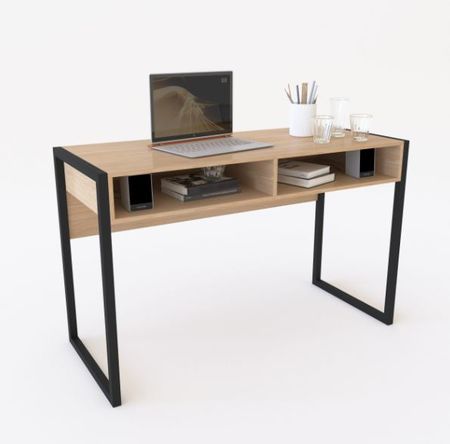 Escritorio Steel Patas Hierro 55x130x82 Dst23rnn Roble Nebraska Natural Delos