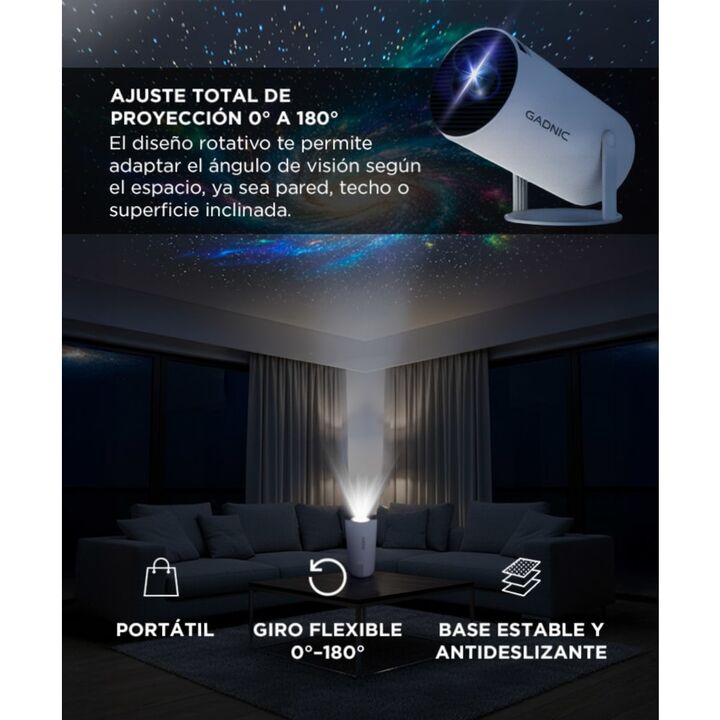 Proyector Gadnic HY300 PRO WiFi BT FHD 4500 Lumenes - Vista 5