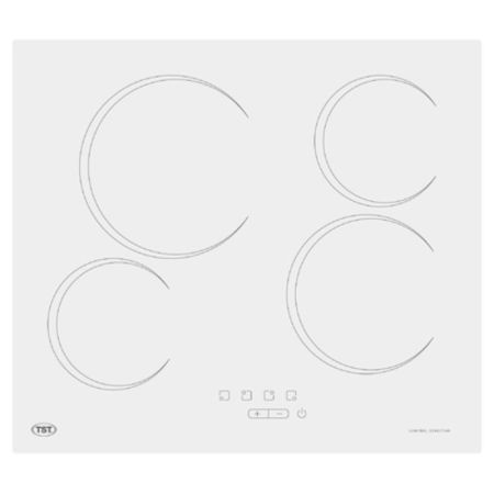 Anafe TST Vitroceramico Blanco electrico 4 Hornallas