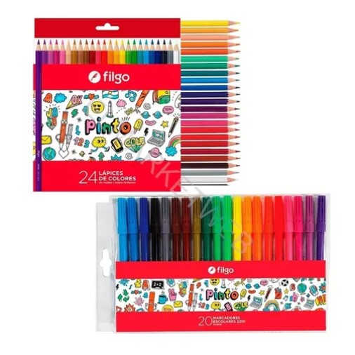 Combo Mochila +24 Lapices +20 Marcadores - Vista 3