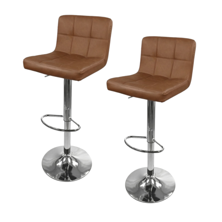 Silla Alta Desayunador Para Barra Altura Regulable Giratoria x 2 unid Color Marron