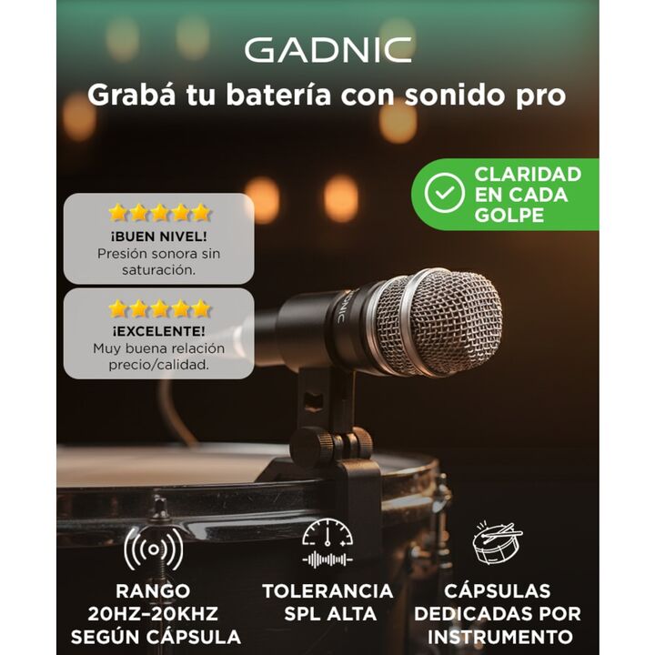 Kit de Micrófonos Gadnic para Baterías - Vista 2