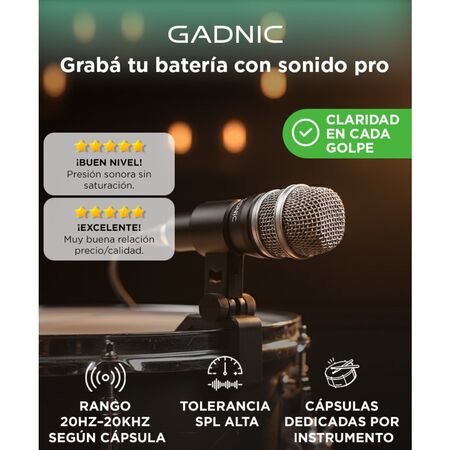 Kit de Micrófonos Gadnic para Baterías