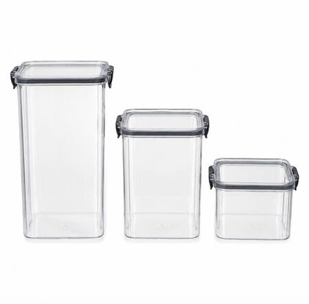 Frasco recipientes herméticos acrílico x3