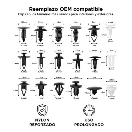 Kit de 415 Piezas Gadnic Clips Retención Extracción de Sujetadores Para Auto