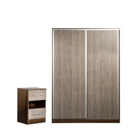 Combo Ropero 2 Puertas + Mesa de Luz Pinot Nogal Maximo Venezia