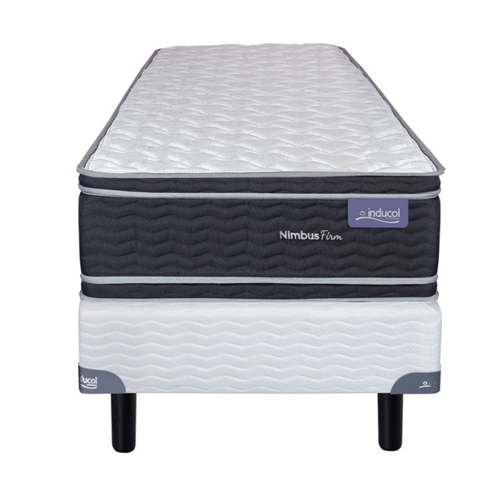 Colchón + Sommier Espuma 1 1/2 Plaza Inducol Nimbus Firm Doble Euro 100x190x26 120kg - Vista 1