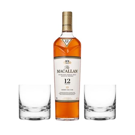 Set Whisky Macallan Sherry Oak y 2 Vasos Con Estuche