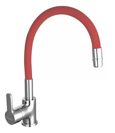 Griferia Cocina Monocomando Piazza Emblem 10016 Flex Color Rojo