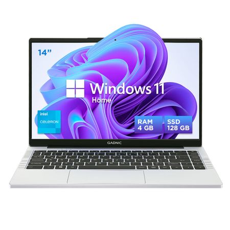 Notebook Gadnic 14 Pulgadas Intel Celeron N4020 RAM 4GB SSD 128GB Cámara Frontal
