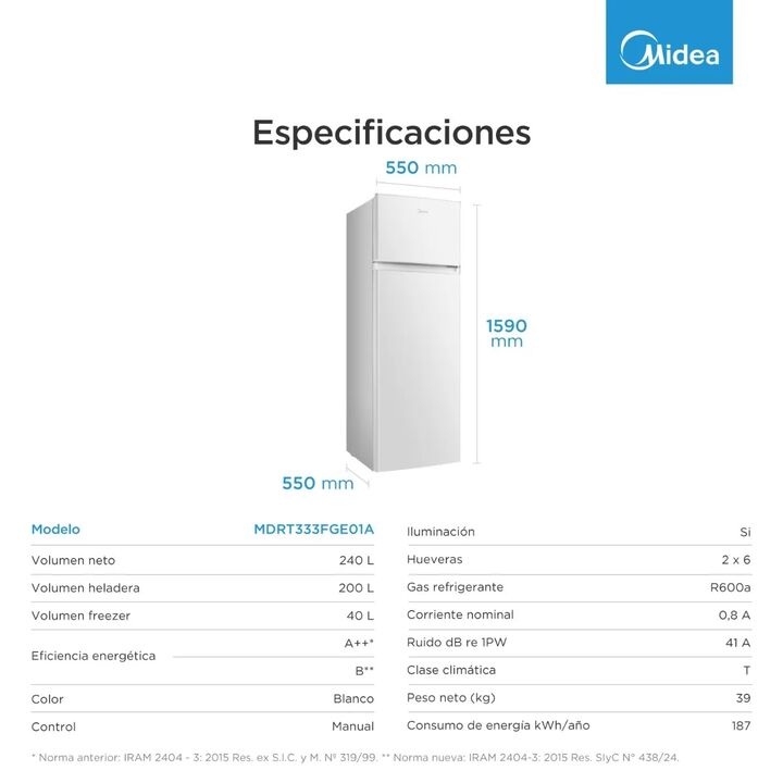 Heladera Cíclica Top Mount 240L MDRT333FGE01A - Vista 13