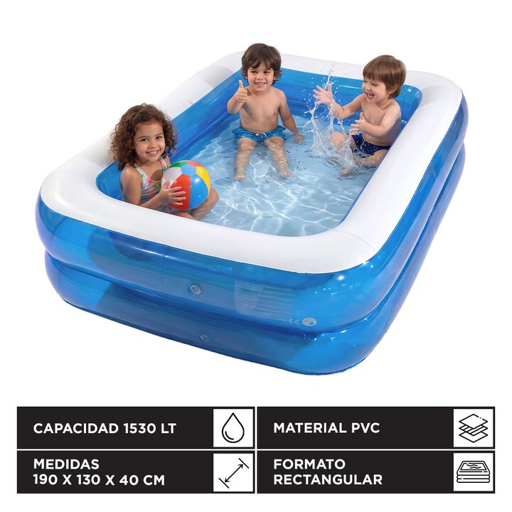 Pileta Inflable Rectangular Gadnic Familiar 1530 Lt PVC - Vista 1