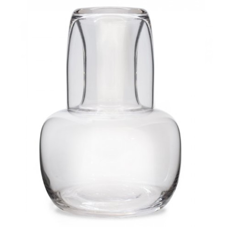 Set Bonne Jarra Botella + Vaso De Noche Vidrio Nuit Sakura Blanco