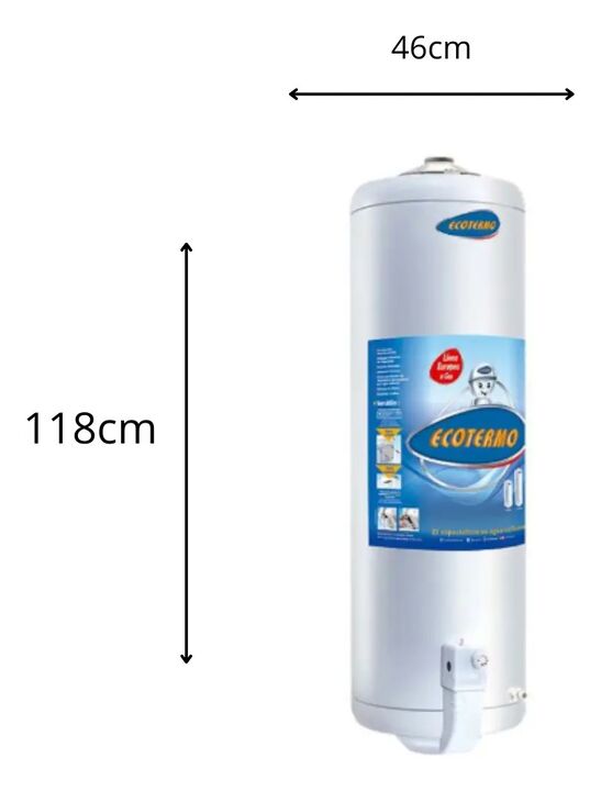 Termotanque Gas Natural 120l Ecotermo Europeo Conexión Superior - Vista 2