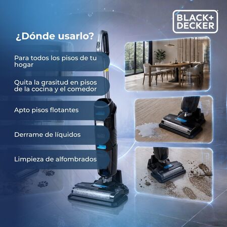 Aspiradora  y Trapeadora Inalámbrica  Duo Pro Max Black & Decker BXUVXA01