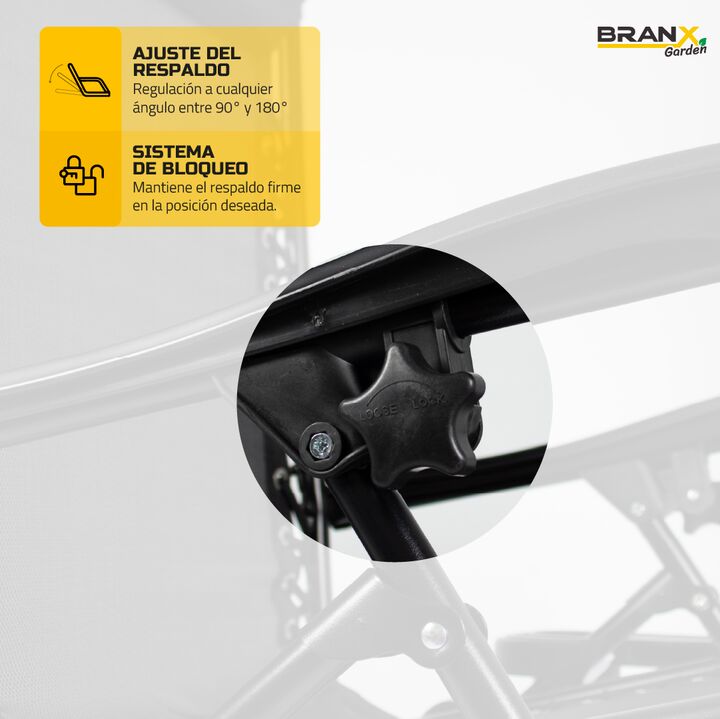 Reposera Plegable X2 Branx Gravedad Cero Con Mesa Auxiliar - Vista 7