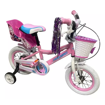 Bicicleta Firebird Honey R12 Con Canasto Y Porta Muñeca Rosa