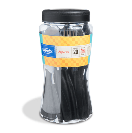 Juego De Cubiertos 20 Piezas Itaparica Negro Brinox 6000/717