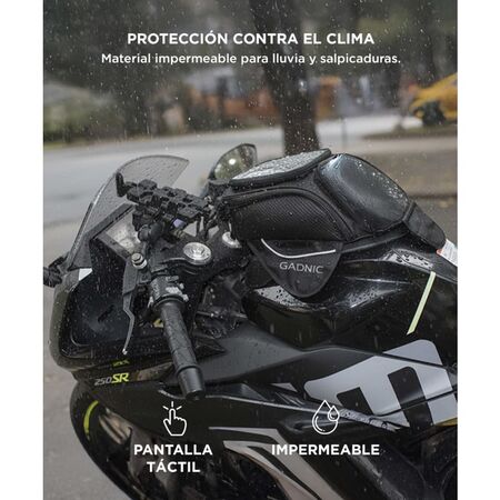 Bolso De Tanque Para Moto Gadnic TB500-S Magnético Con Compartimento Para Celular