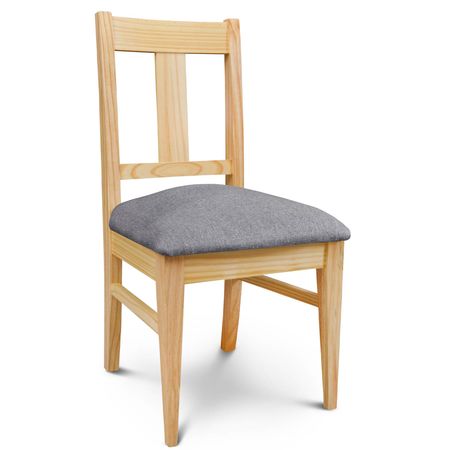 Silla de Comedor Euro lustre Natural Tapizado Shot Piedra Espacity