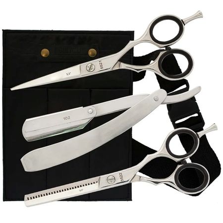 Set de Tijeras Profesionales Gadnic Microdentada Pulir Navaja