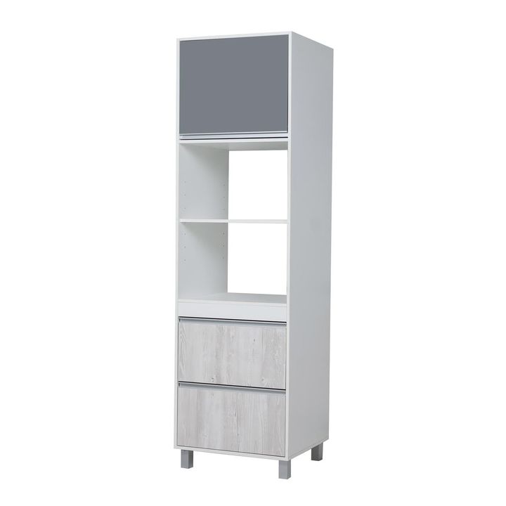Mueble Multiuso Porta Horno 60 CM 1 Puerta 2 Cajones Gris Sorrento - Vista 3